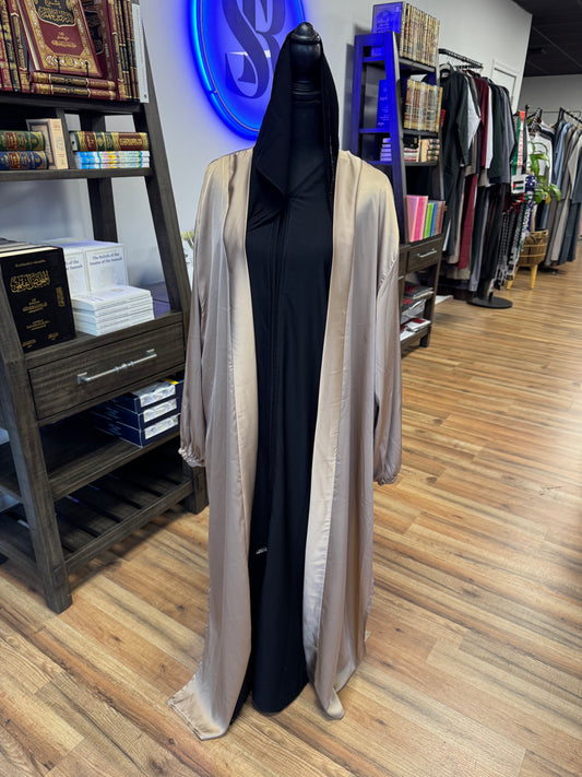 Beige Satin Abaya